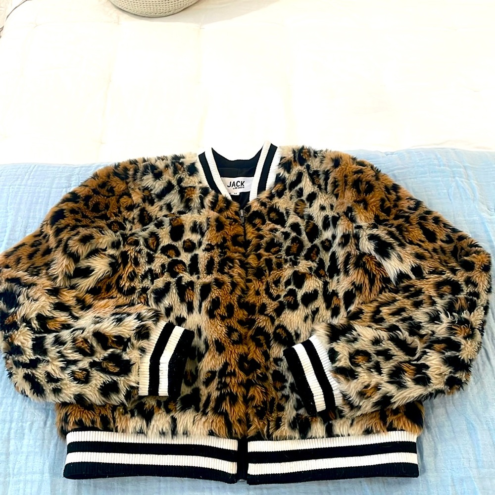 Jack by BB Dakota Leopard Print Bomber Jacket
